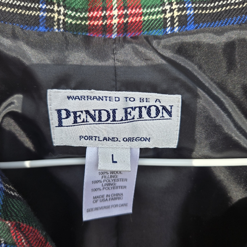 Pendleton Red Tartan Plaid Wool Vest L Christmas Vest Holiday Preppy - Picture 2 of 5